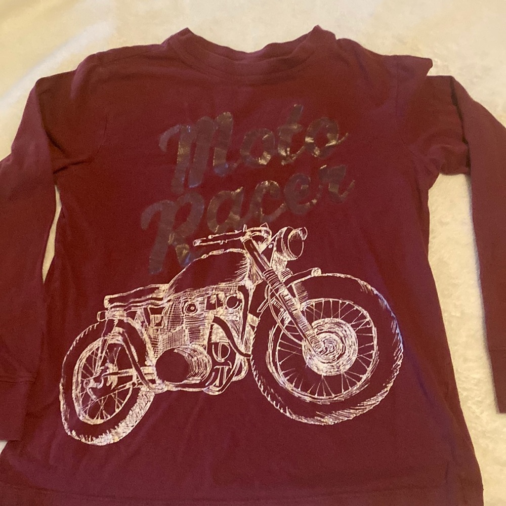 Lands-End Maroon motor cycle shirt